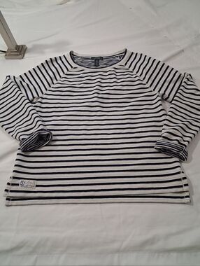 Ralph Lauren Navy & White Striped Long Sleeve Top